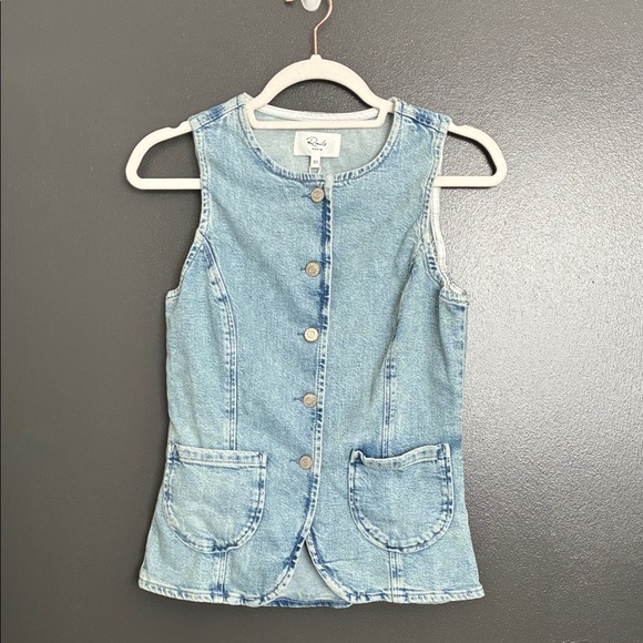 NWT Rails Denim Portola Vest blue eyed girl wash Sz XS - Picture 6 of 10